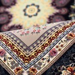 فرش ایرانی سیدنی (قالی) دستباف کرک 2 طرح سنتی مدرن رنگ سرمه ای فیروزه ای