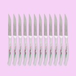 چاقو 12 تایی (کارد) دسته سرامیکی پلاستیکی 2 مدل گلدار ساده وزن 700 گرم