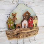 جاکلیدی دیواری چوبی شیک؛ سنتی مدرن پلاستیکی چوبی فلزی آویز کلید منزل Stylish