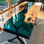 میز چوبی رزین (سه بعدی) مقاوم متنوع 2 طرح منظره و حیوانات