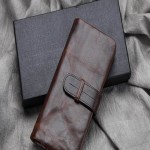 کیف چرم جیبی مردانه دست دوز؛ عسلی مشکی براق ابعاد (10×12/5) سانتی متر