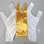 نایلون دستی سفید (پلاستیک) دسته دار ساده چاپی ابعاد 30*50