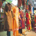 لباس در پاکستان؛ ساتن کرپ دامن کت شلوار دوخت مرغوب سبز زیتونی Blue
