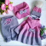 لباس زمستانی نوزاد؛ پنبه ای پشمی 3 نوع سرهمی کلاه پیراهن