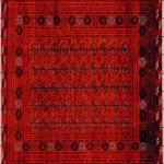 گلیم فرش دستباف ترکمن؛ قرمز لاکی (3 6 9 12) متری بدون پرز