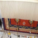 گلیم فرش دستباف ایرانی؛ کرک پشم قرمز طوسی (1.5 2) متری