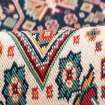 گلیم فرش دستباف کاشان (قالیچه) ابریشم تراکم الیاف طرح برجسته Kashan