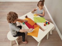 میز و صندلی پلاستیکی کودکانه؛ چاپی سه بعدی فانتزی نشکن 2 شکل گرد مربع