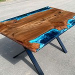 میز چوب رزین؛ سطح براق 2 نوع طبیعی مصنوعی Table