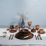 اکسسوری ظروف چوبی؛ تزئینی دکوری طبیعی افرا زیتون سینی بشقاب IRAN