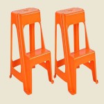 چهارپایه پلاستیکی پله دار؛ نارنجی آبی سفید عدم پوسیدگی (بلند کوتاه)