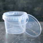 سطل یکبار مصرف کوچک؛ شیشه ای بی رنگ بیرون بر طباخی 2 کیلوگرمی