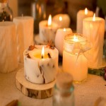 شمع استوانه ای کوچک؛ موم روغنی رنگ پاستیلی (نخی سیمی) نور افشانی