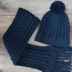 شال گردن مردانه بافتنی؛ چهارخونه تک رنگ ست با کلاه knitting