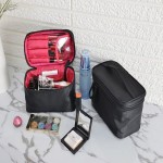 کیف لوازم آرایش چمدانی؛ مستحکم ماندگای بالا 3 رنگ صورتی قرمز مشکی
