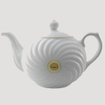 قوری چینی زرین؛ سنتی سفالی 2 رنگ سفید مشکی teapot