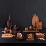 ظروف چوبی لاکچری؛ سرو غذا دکوری پوشش دهی رنگ طبیعی دست ساز صنعتی