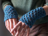 دستکش قلاب بافی؛ نیمه انگشتی (کاموا نخ ابریشم) زنانه مردانه Crocheting