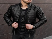 کاپشن چرم سیاه؛ خزدار طبیعی 2 نوع مردانه زنانه jacket