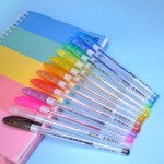 خودکار رنگی اکلیلی؛ ساده طرحدار جوهر درجه یک (12 6 رنگ)