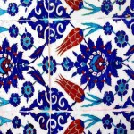کاشی سنتی اصفهان؛ معرق معقلی مقرنس (آبی سفید سبز) اسلیمی Isfahan