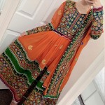 لباس افغانی دخترانه مخمل صورتی جدید کد 60