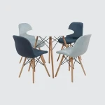 میز و صندلی غذاخوری جدید؛ مازراتی دیانا 3 رنگ چوبی مشکی آبی پلاستیکی