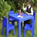میز و صندلی پلاستیکی مخصوص مهد؛ پلی اتیلن 3 رنگ سبز صورتی قرمز