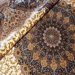 فرش دستباف ابریشم سه متری؛ طرح شاه عباسی تولید (کاشان تبریز قم)