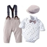 لباس نوزادی پسرانه سایز صفر؛ سرهمی پیراهن (تریکو نخی) ضد حساسیت