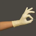دستکش یکبار مصرف ضخیم؛ لاتکسی نایلونی جعبه ای (100 50) عددی پودردار