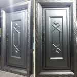 درب ضد سرقت فلزی در اصفهان؛ قفل پنج کلیده کرم قهوه ای anti-theft