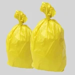 کیسه زباله زرد بزرگ؛ برگه ای رولی بند دار سایز 80*120