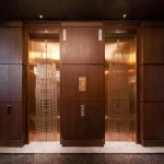 درب آسانسور گندمی؛ استیل لولایی استحکام بالا Elevator door