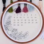 تابلو گلدوزی خام Embroidery panel پارچه نخی کتان اندازه مختلف