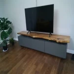 میز تلویزیون رزین اپوکسی؛ ساده کشویی (فلز چوب) ارتفاع 10 سانتی متر