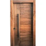درب ضد سرقت فلزی ورودی؛ فولاد رنگ چوبی ابعاد( 210*105) سانتی متر
