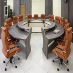 میز اداری نیم دایره؛ ابعاد مختلف 4 نوع چوب ملامین MDF فلز