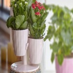 گلدان پلاستیکی پایه دار؛ نفوذ ناپذیر حفظ رطوبت 2 نوع فانتزی ساده