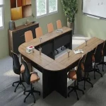 میز و صندلی اداری نیلپر؛ مدیریتی ساده متحرک چوب MDF