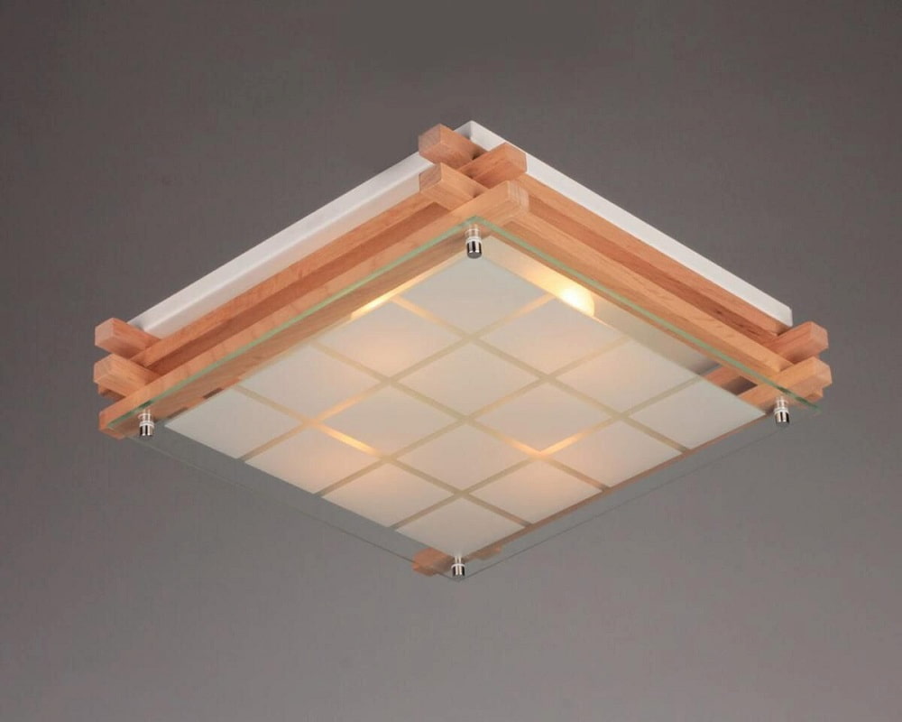 پنل ال ای دی چوبی؛ مربع آویز 2 رنگ (مهتابی آفتابی) LED