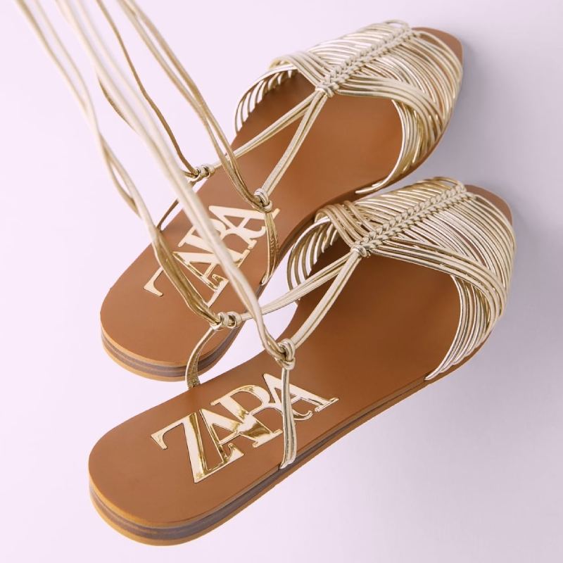صندل طلایی زارا؛ معمولی پاشنه بلند طبی خوش رنگ sandal