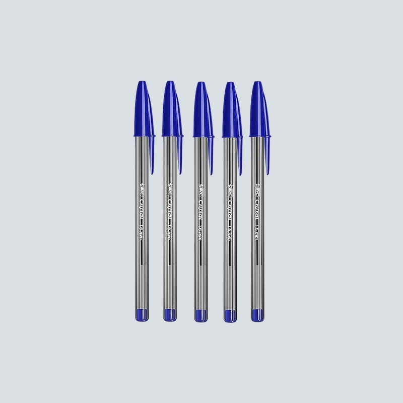 خودکار آبی بیک؛ پلاستیکی ساچمه ای (اداره مدرسه) شش وجهی Bic