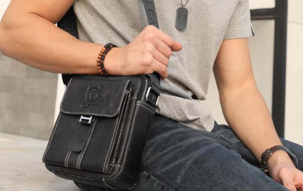 خرید کیف رودوشی مردانه نوین چرم