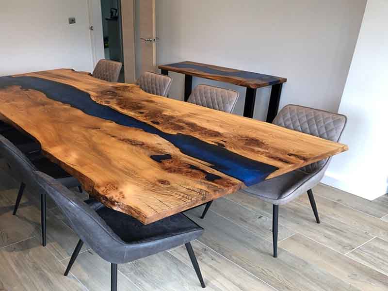 مشخصات رزین اپوکسی میز چوبی