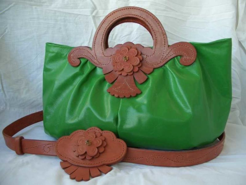 کیف چرم سبز زنانه