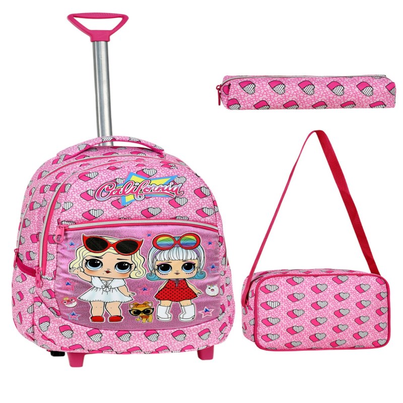 کیف مدرسه چمدانی دخترانه
