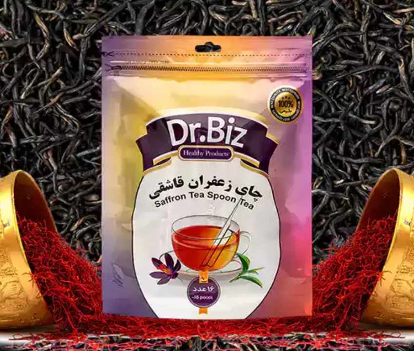 چای زعفرانی قاشقی دکتر بیز