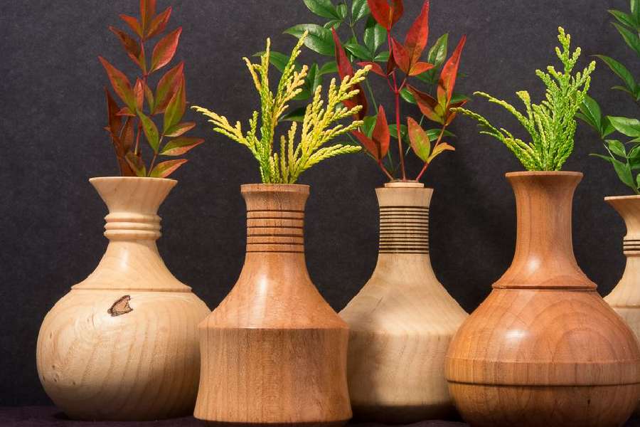 مدل گلدان چوبی دست ساز