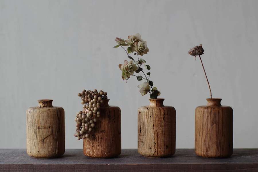 گلدان های چوبی دست ساز